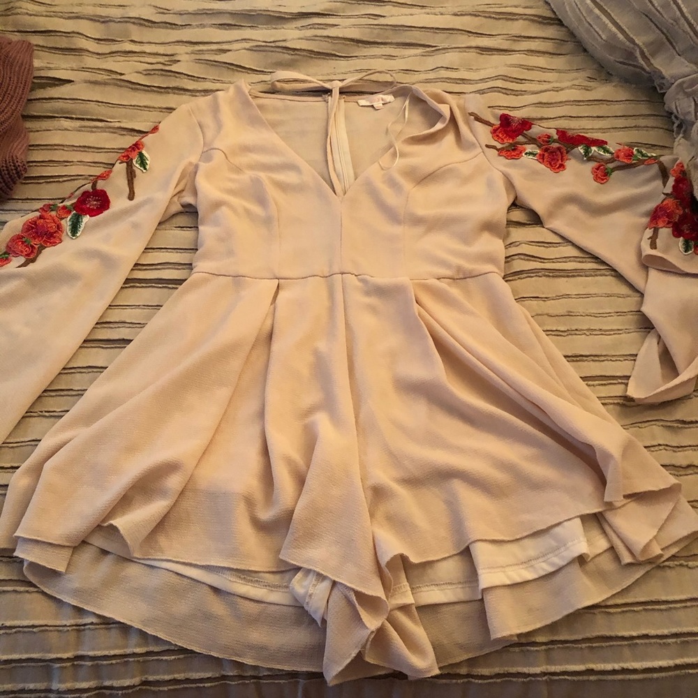 Cream and floral ROMPER